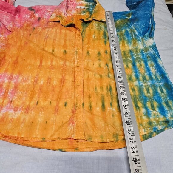 Cotton Citizen Tie Dye Button Up Shirt Women Size L Multicolor Cotton - Picture 8 of 11